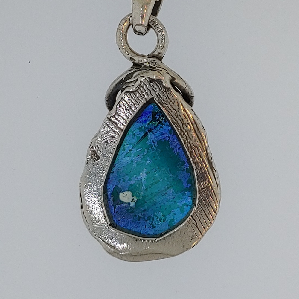 Sterling Silver Roman Glass One of a Kind Necklace - Picture 2 of 4